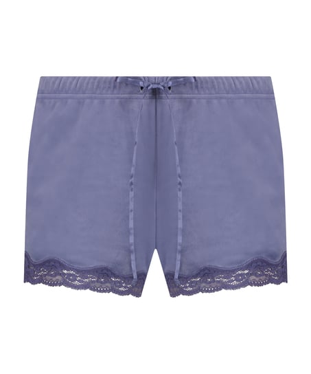 Velvet lace shorts, Purple