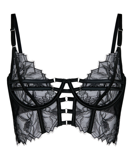 Non-Padded Underwired Longline Bra Bea, Black