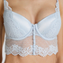 Laila Padded Underwired Longline Bra, Blue