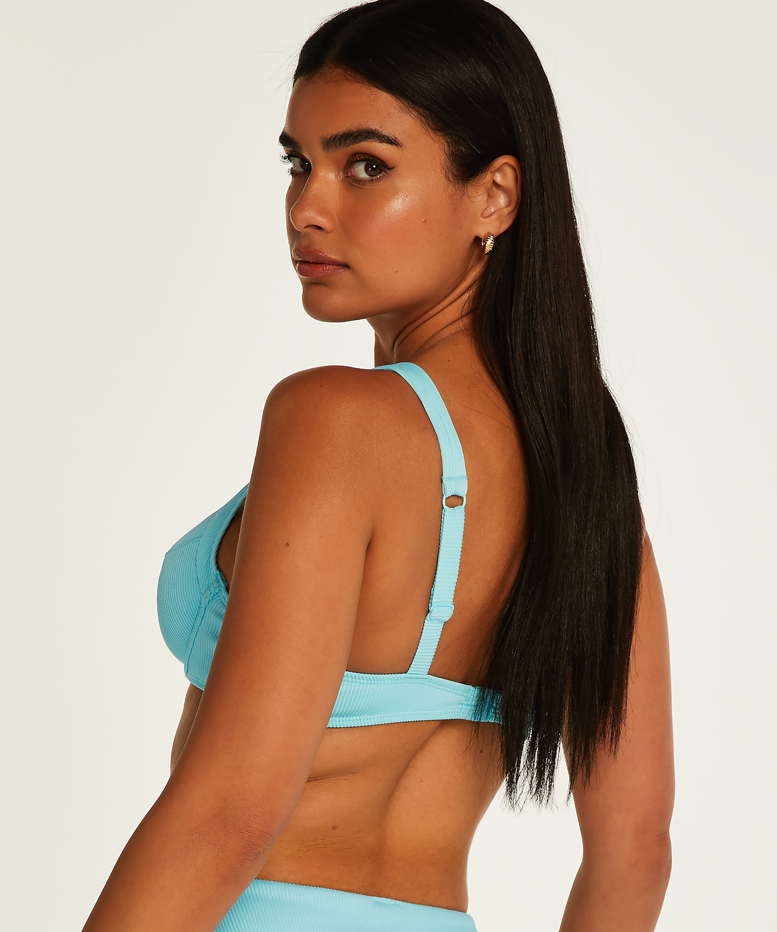 Texture Non-Padded Underwired Bikini Top, Black, main