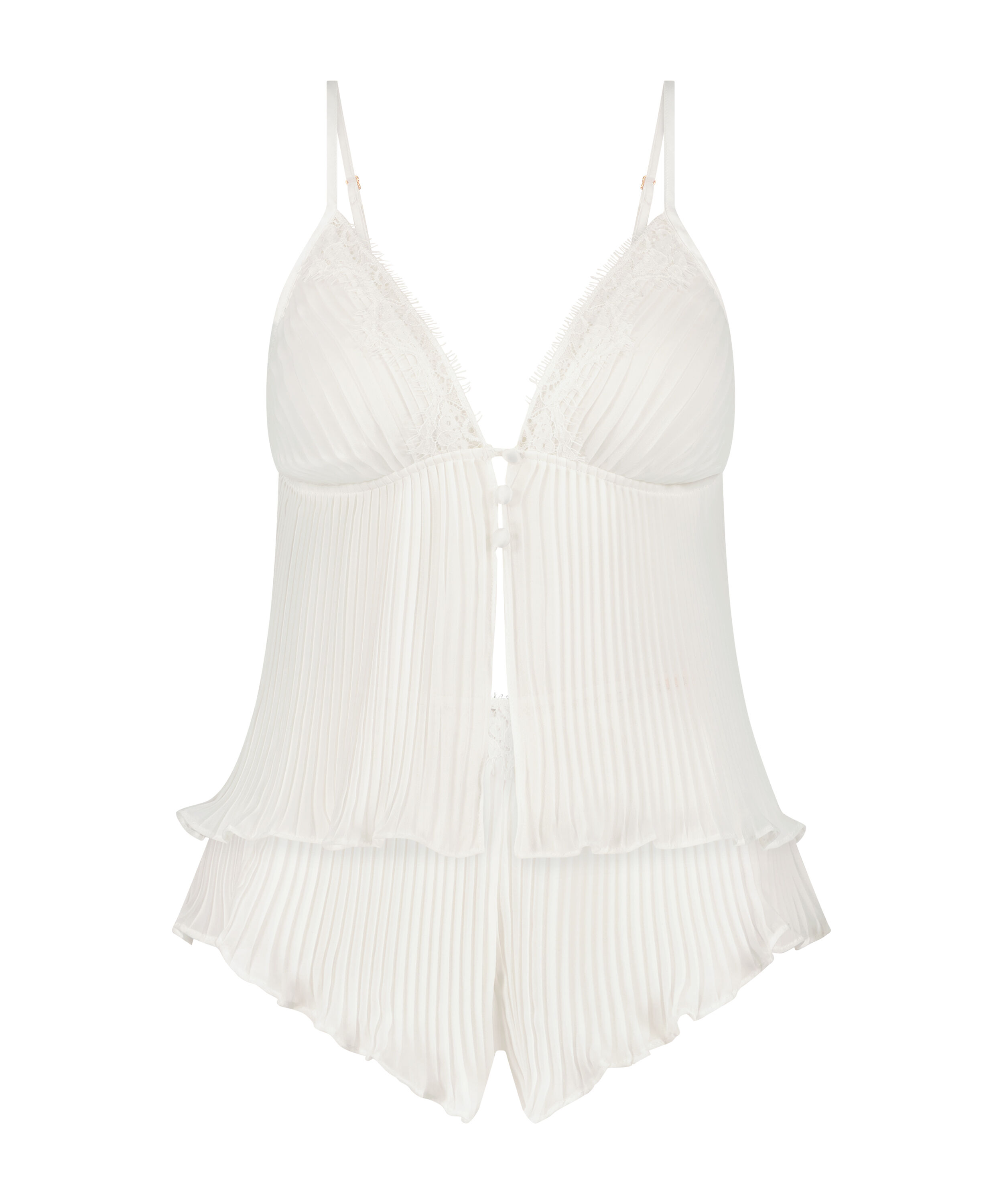 PELLICULE　chiffon gather cami　White Soft White Chiffon Chemise – French Meadows