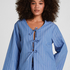 Striped Pyjama Jacket, Blue