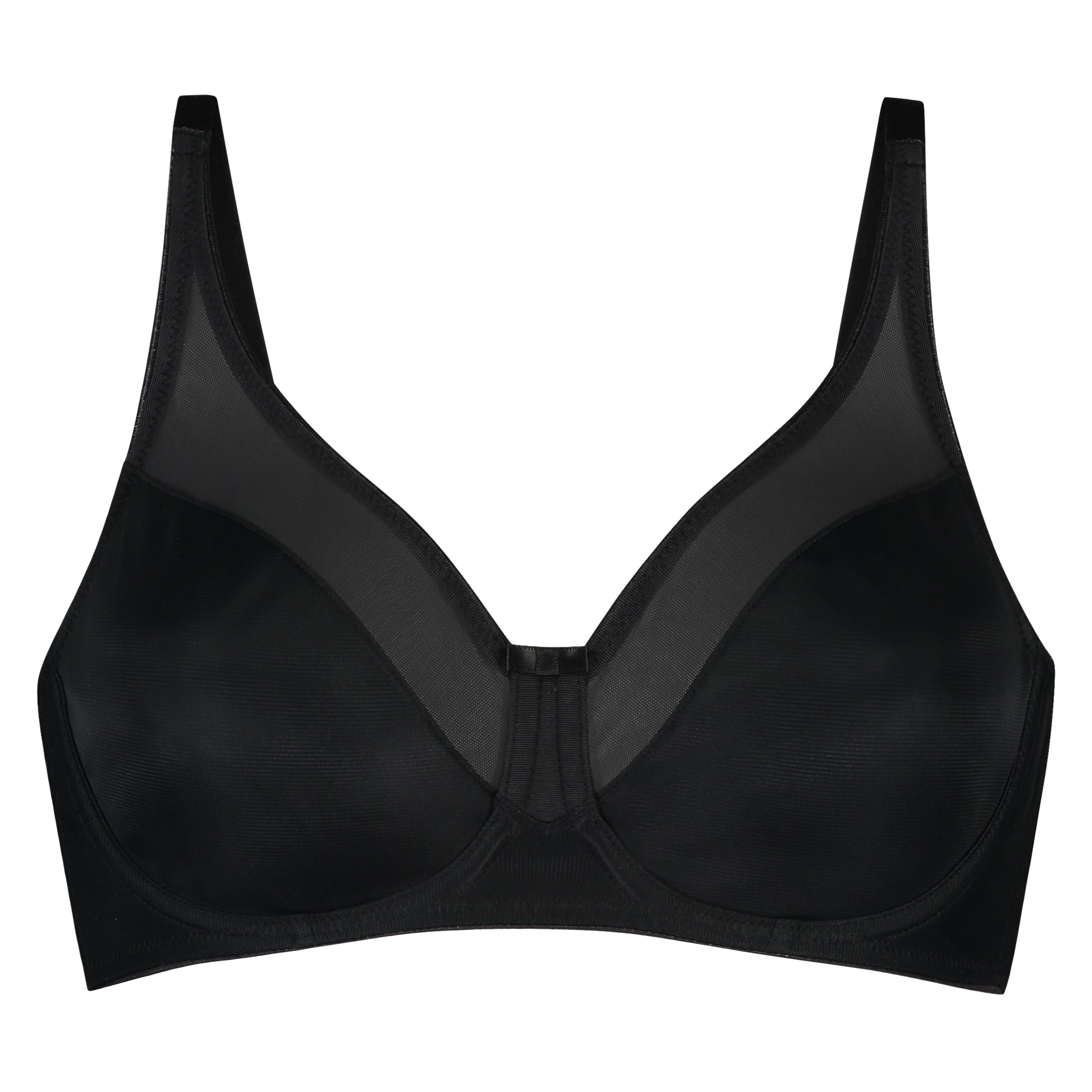 Nina Non-Padded Underwired Minimizer Bra, Black, main