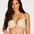 Crochet Bikini push-up Lurex Top, White