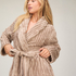 Bathrobe Jacqueared Fleece, Beige