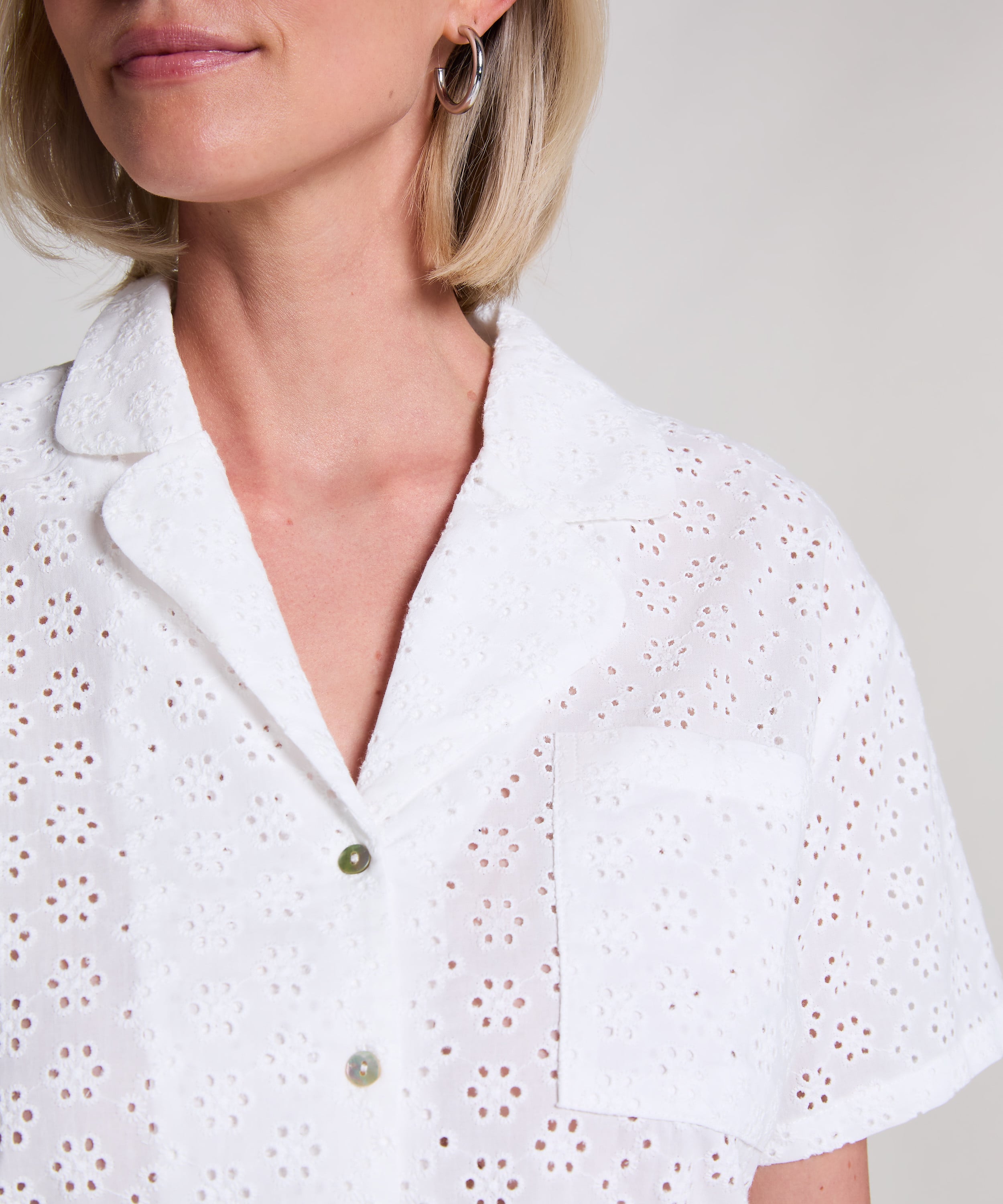 Jacket Broiderie Anglaise, White, main