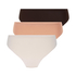 3-pack invisible thongs, Brown