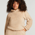 Snuggle Hoodie Fleece, Beige