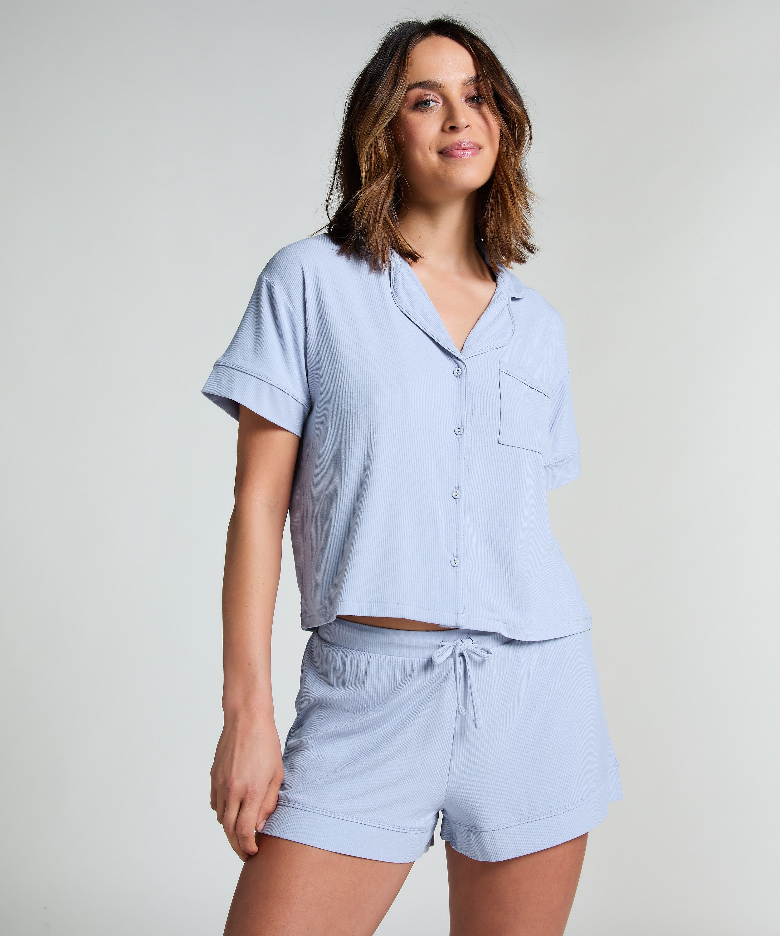 Short Jersey Rib Essential, Blue, main
