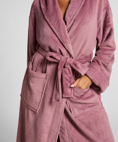 Soft Fleece Bathrobe, Purple