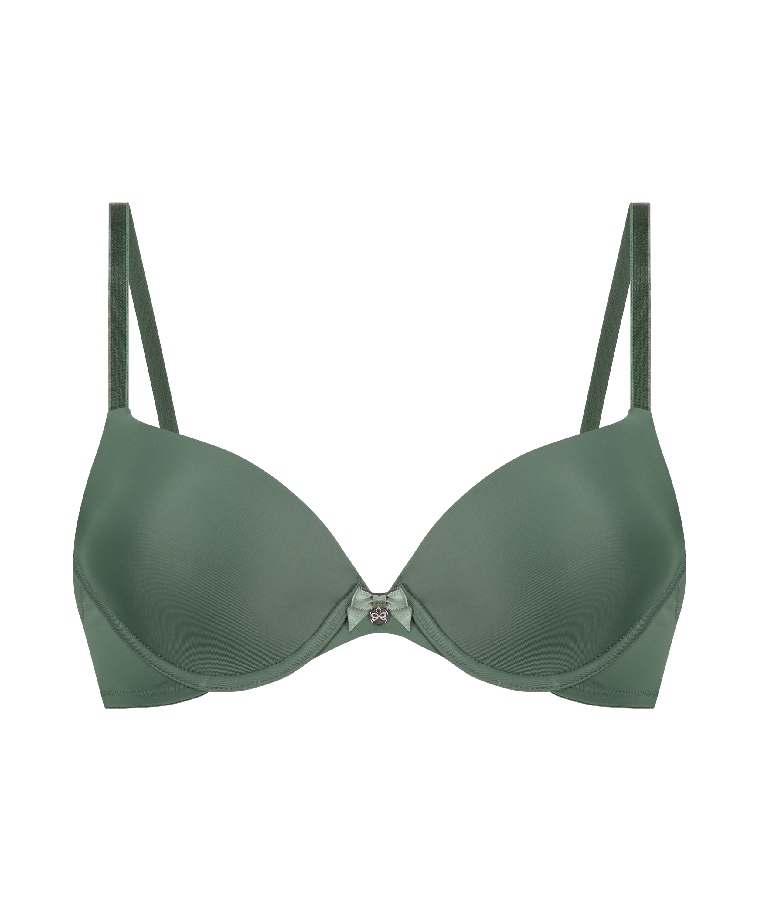 Plunge Padded Underwired Bra, Green, main