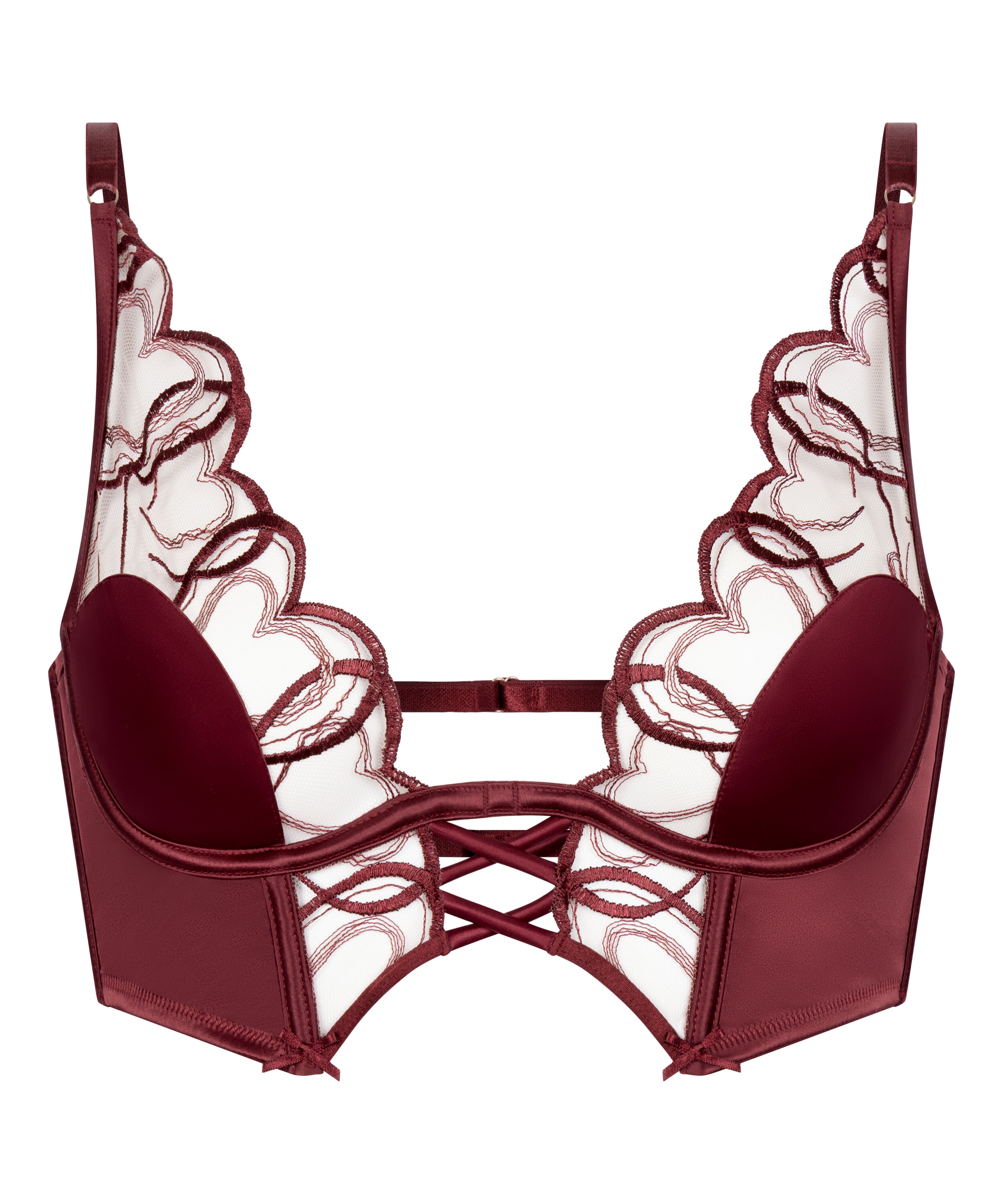 Olivia Non-Padded Underwired Longline Bra, Red