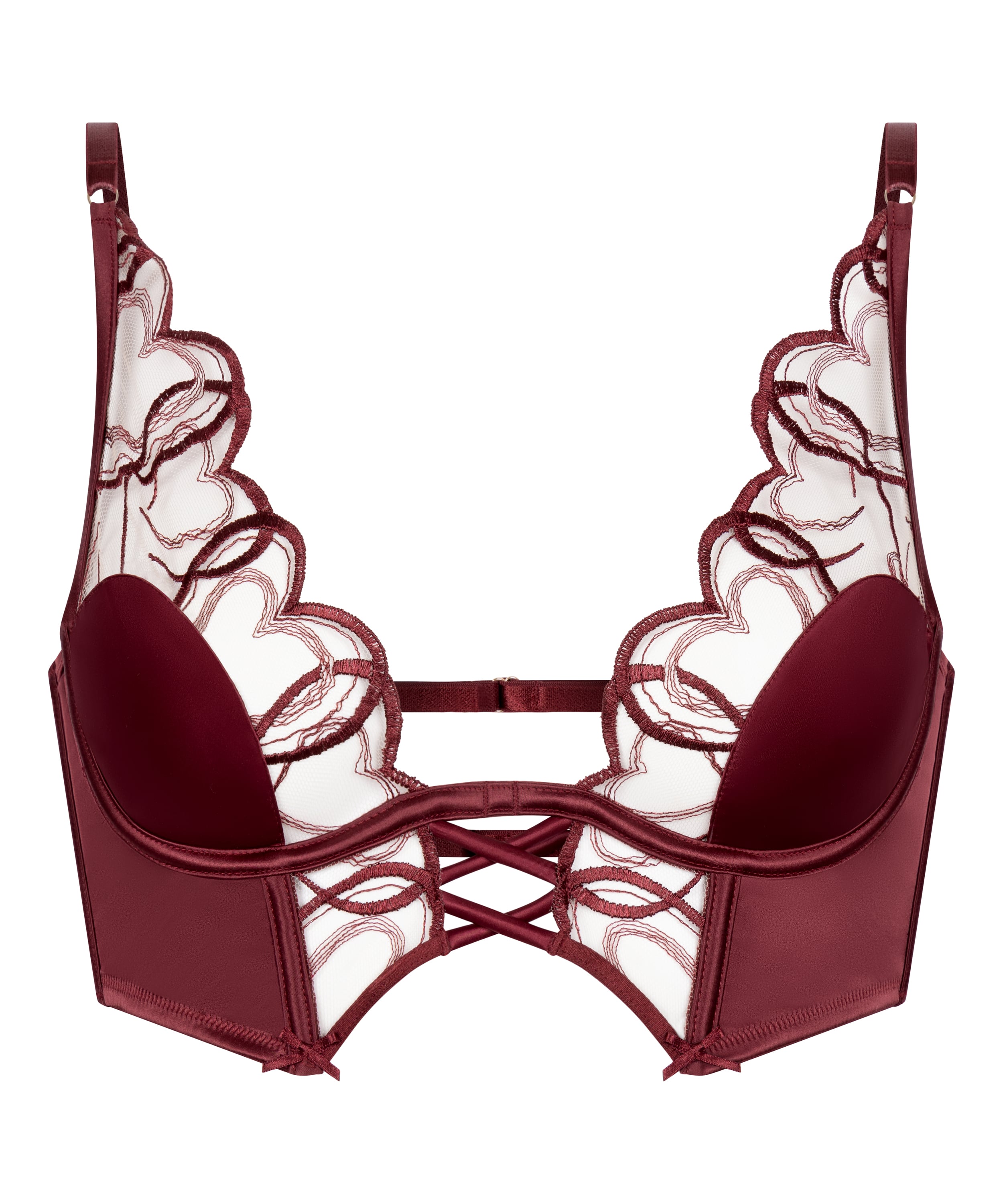 Olivia Non-Padded Underwired Longline Bra, Red, main