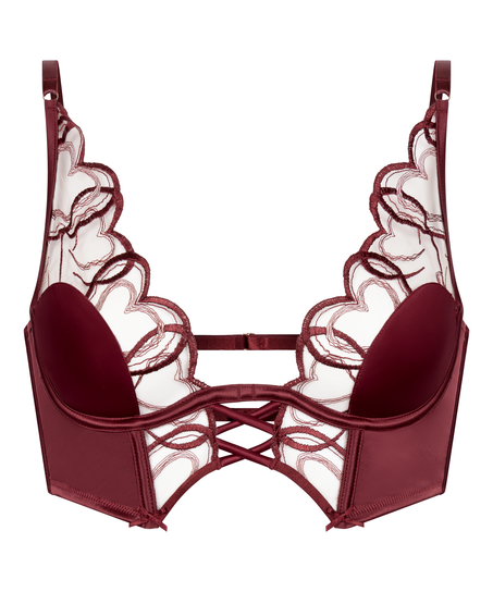 Olivia Non-Padded Underwired Longline Bra, Red
