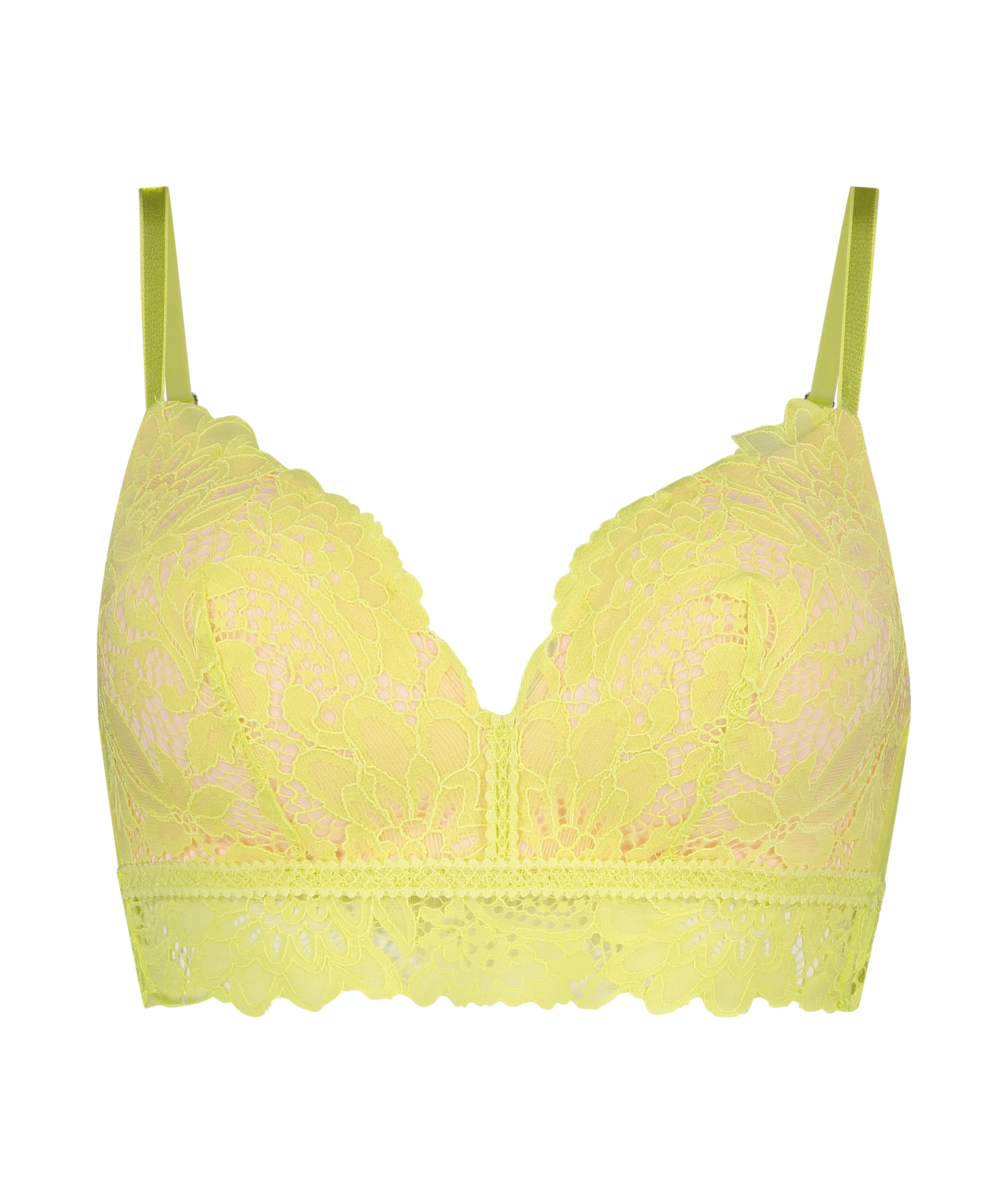 Shiloh Padded Longline Non-Underwired Bra, Yellow, main