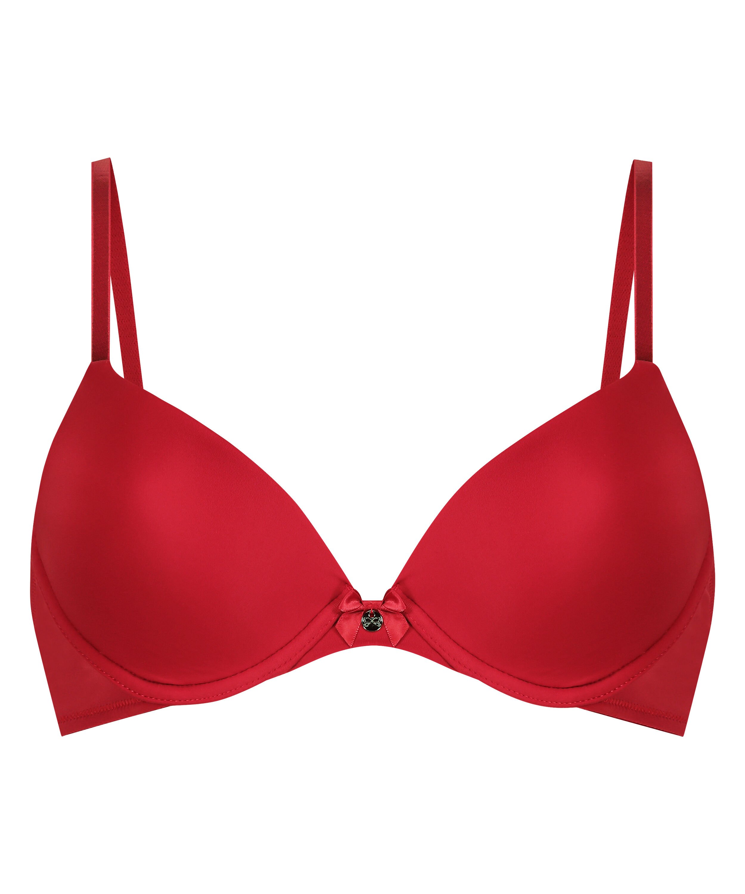 Plunge Padded Underwired Bra, Red