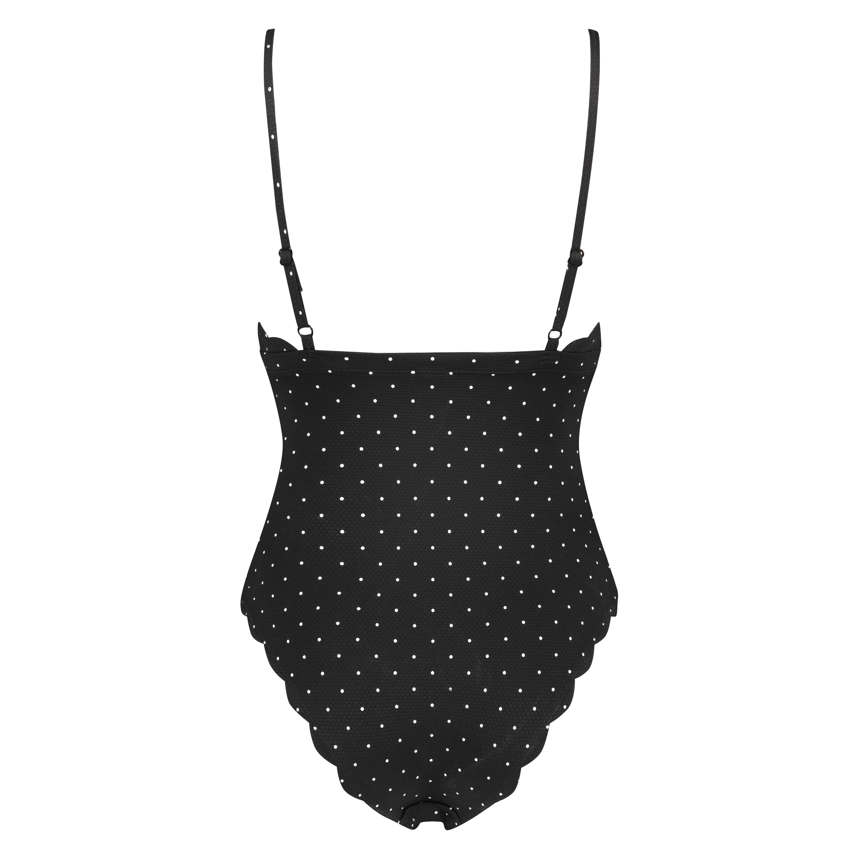 Scallop Swimsuit, Black, main