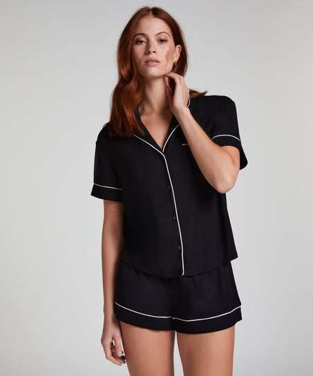 Essential Jersey Short-Sleeved Jacket, Black