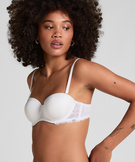 Angie Padded Strapless Underwired Bra, White