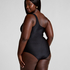 Shaping Shell Mesh Swimsuit, Black