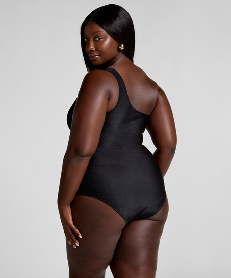 Shaping Shell Mesh Swimsuit, Black