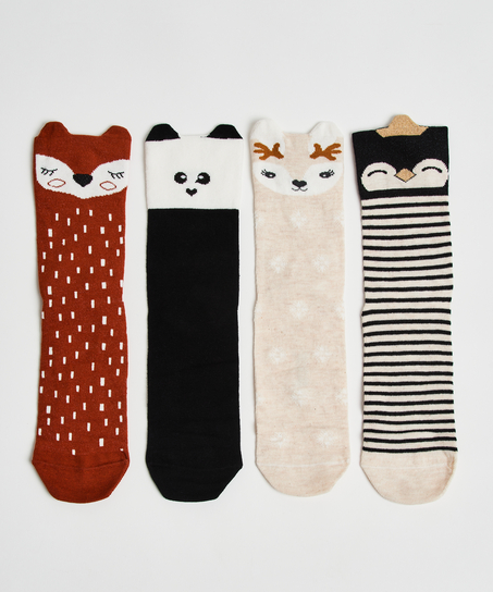 Christmas socks 4-pack gift box, Red