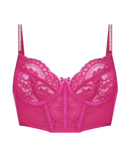 Lindsey Non-Padded Underwired Longline Bra, Pink