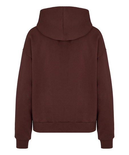 Hoodie brushed sweat, Brown