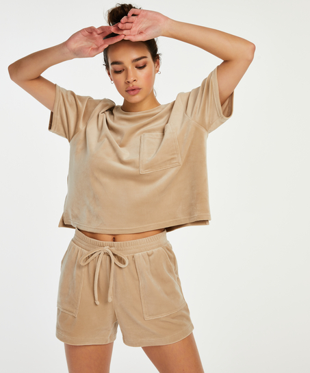 Velvet Pocket shorts, Beige