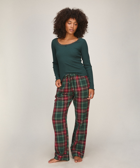 Tall Flannel Pyjama Pants, Green