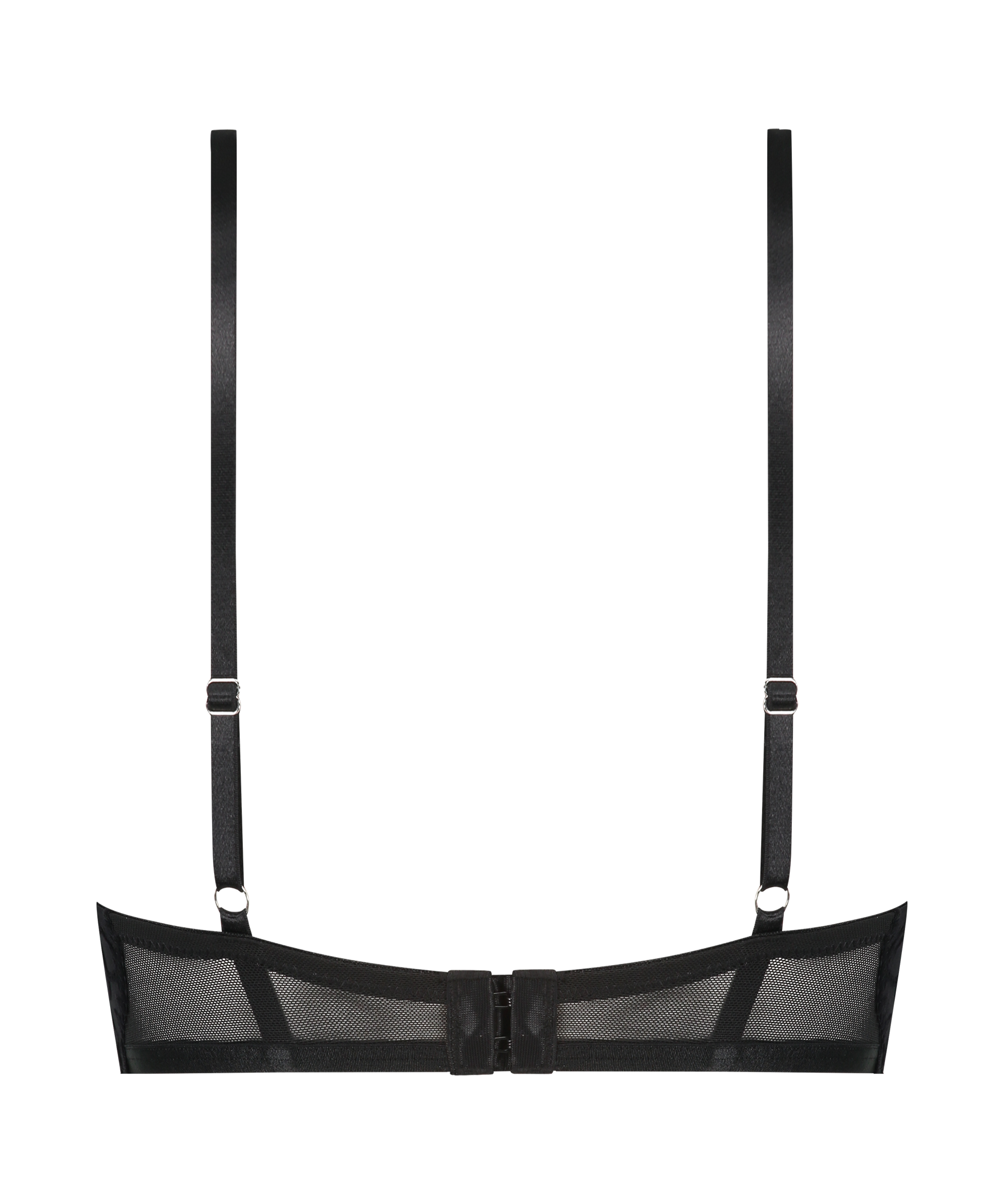 Pippa Padded Underwired Longline Push-Up Bra, Black, main