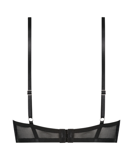 Pippa Padded Underwired Longline Push-Up Bra, Black