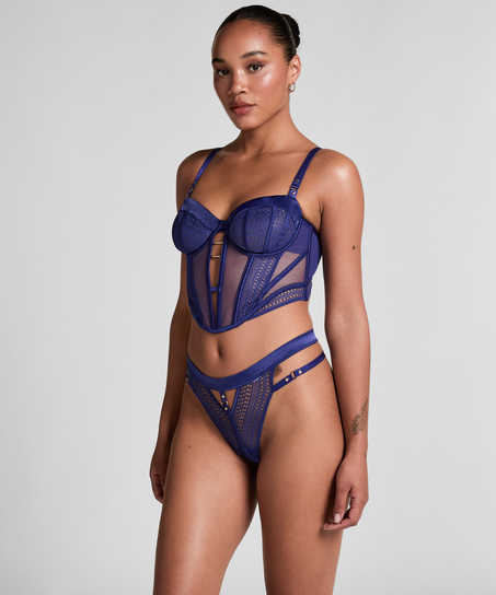 Missy Non-Padded Underwired Longline Bra, Blue