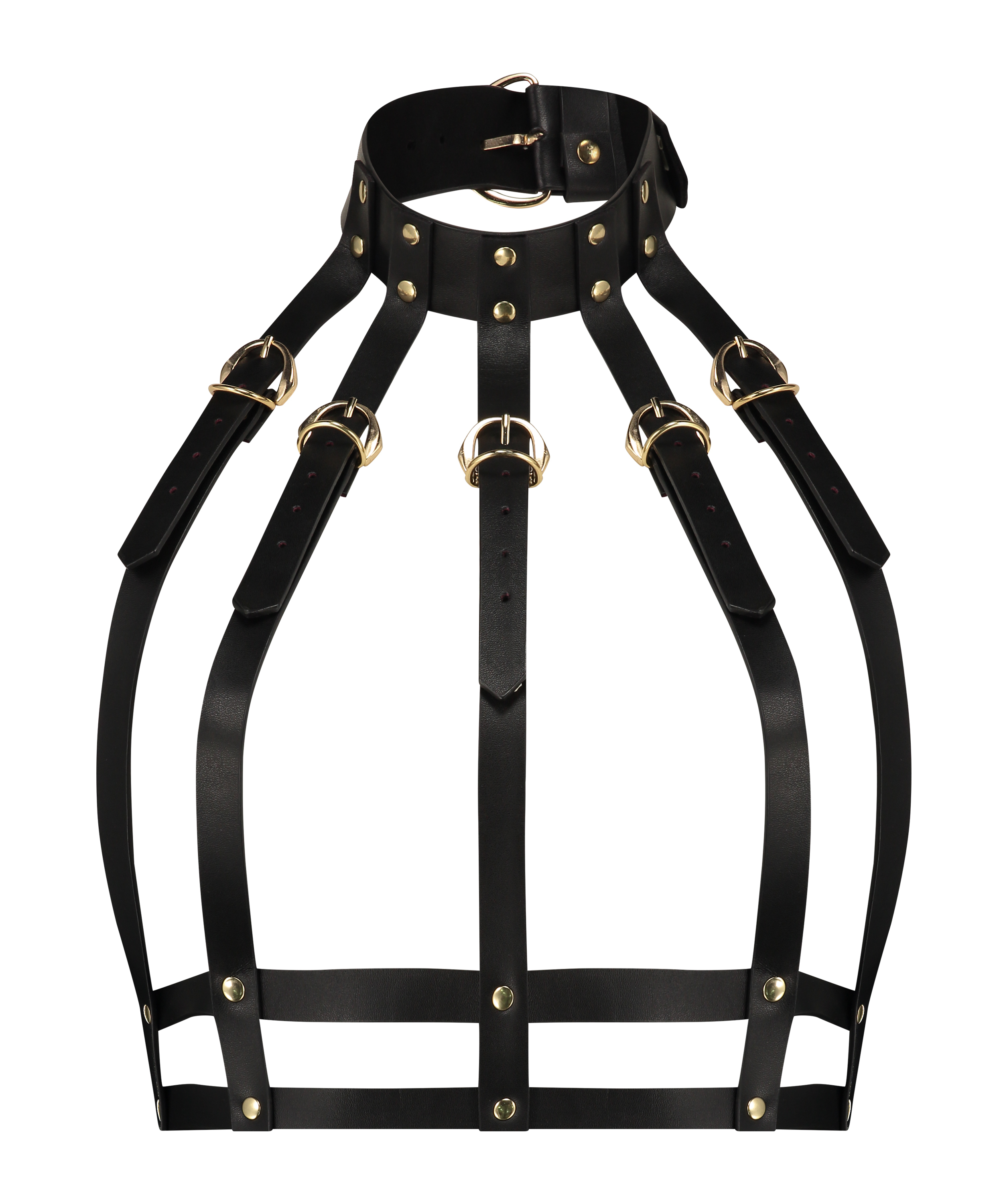 Private Cage Harness Choker, Black, main