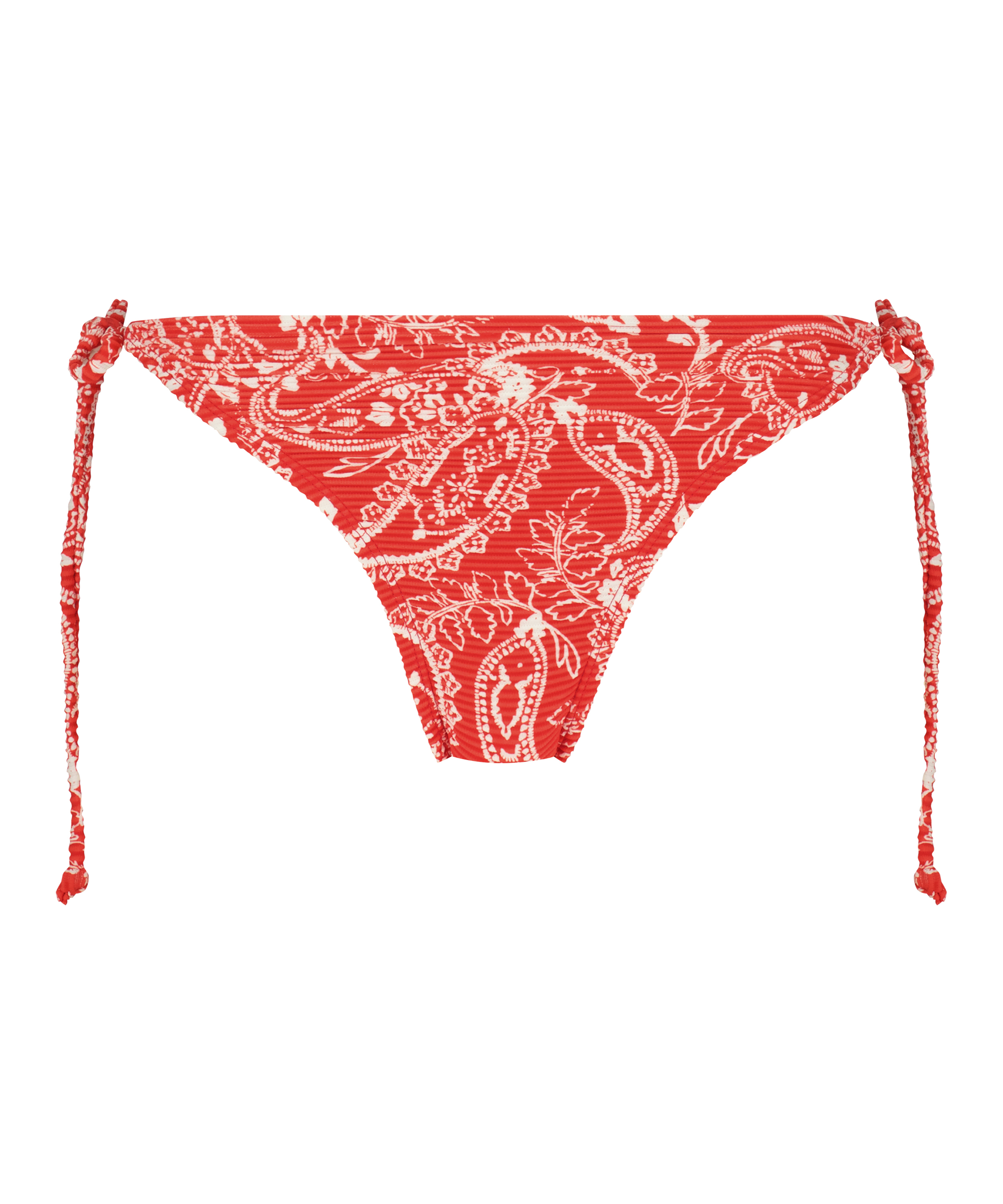 Paisley Brazilian tanga bikini bottoms, Red, main