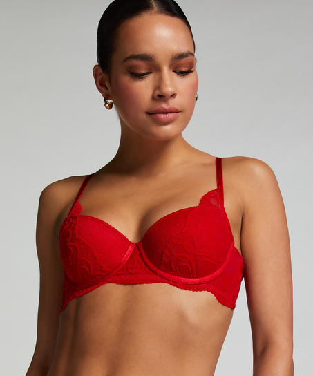 Pippa Padded Underwired Bra, Red