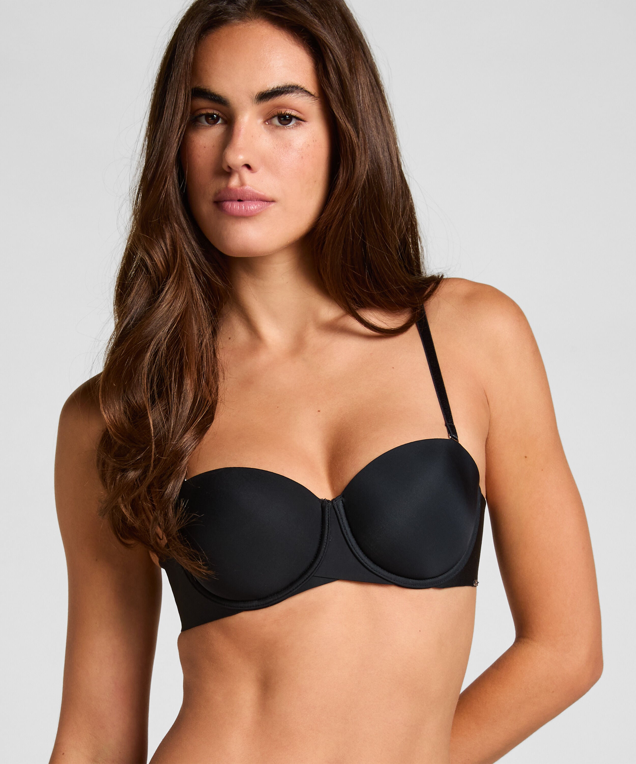Jane Padded Strapless Underwired Bra, Black