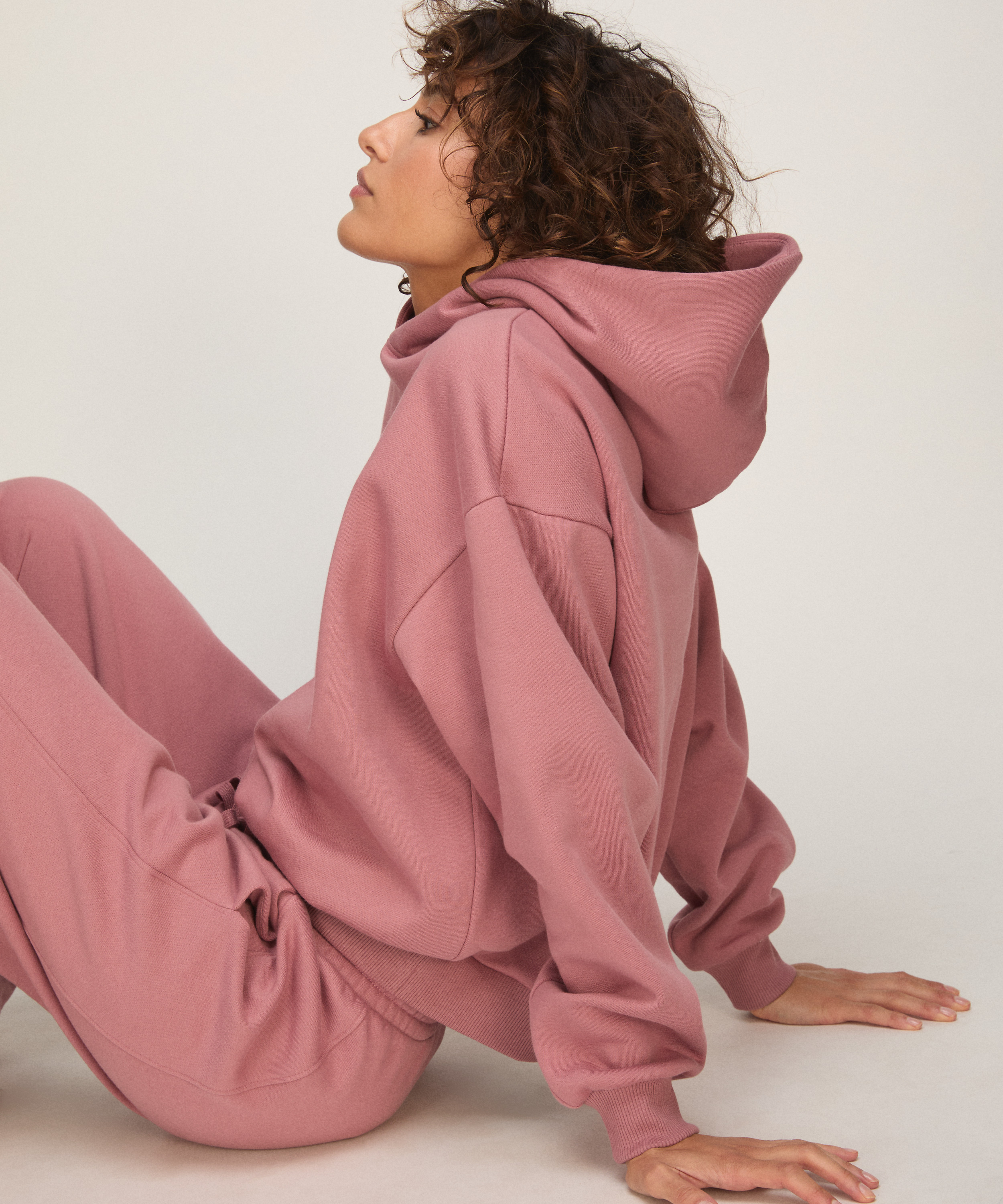 Hoodie Brushed Sweat, Pink, main