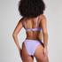 Scallop High-Leg Bikini Bottoms, Purple