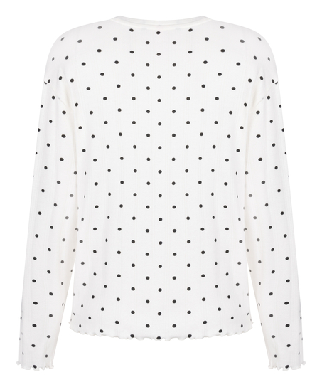 Pyjama Top Loose Pointelle, White