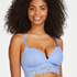 Shiloh Padded Longline Non-Underwired Bra, Blue