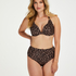 Leopard padded underwired bikini top, Beige
