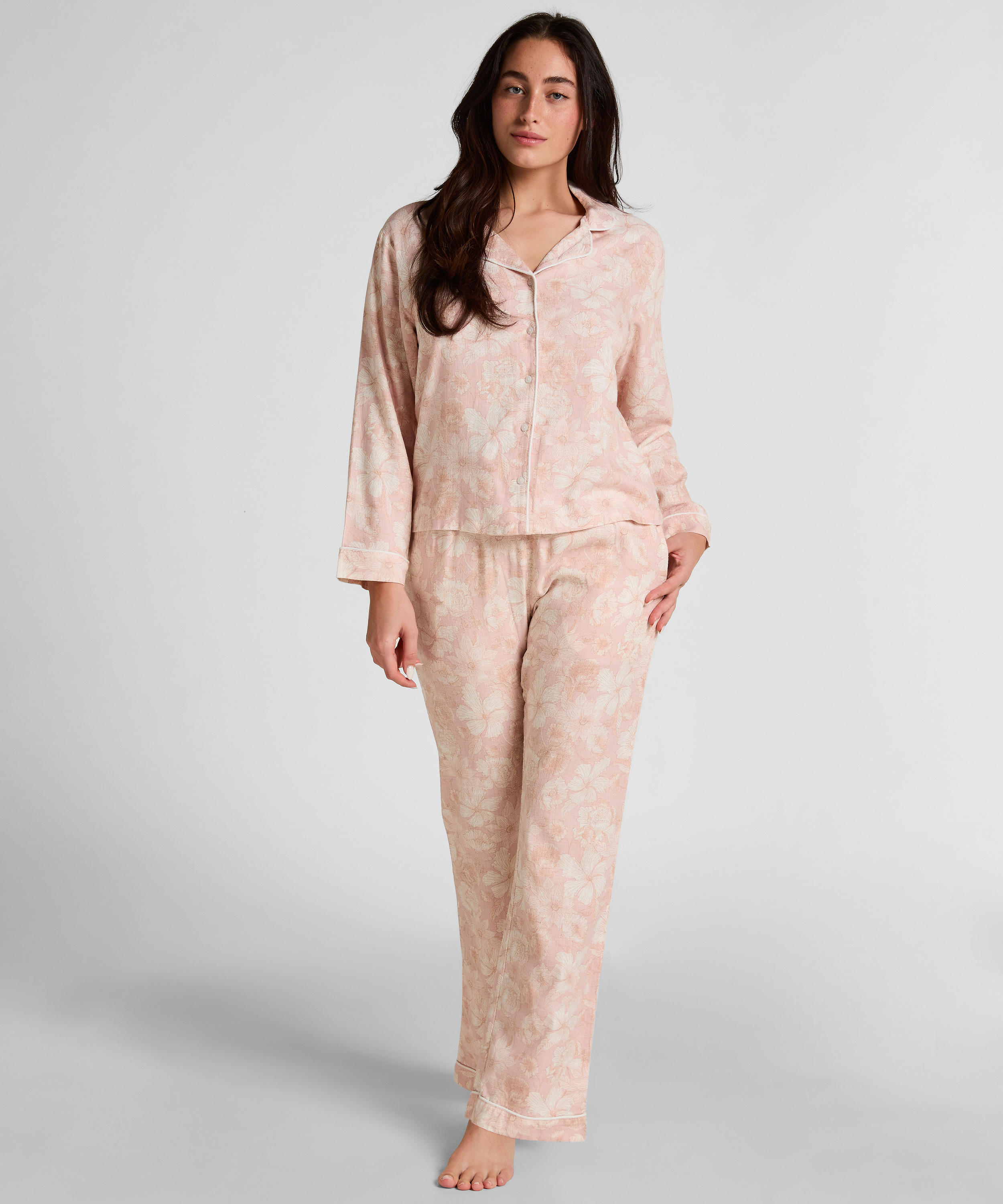 Flower Linen Jacket, Pink, main