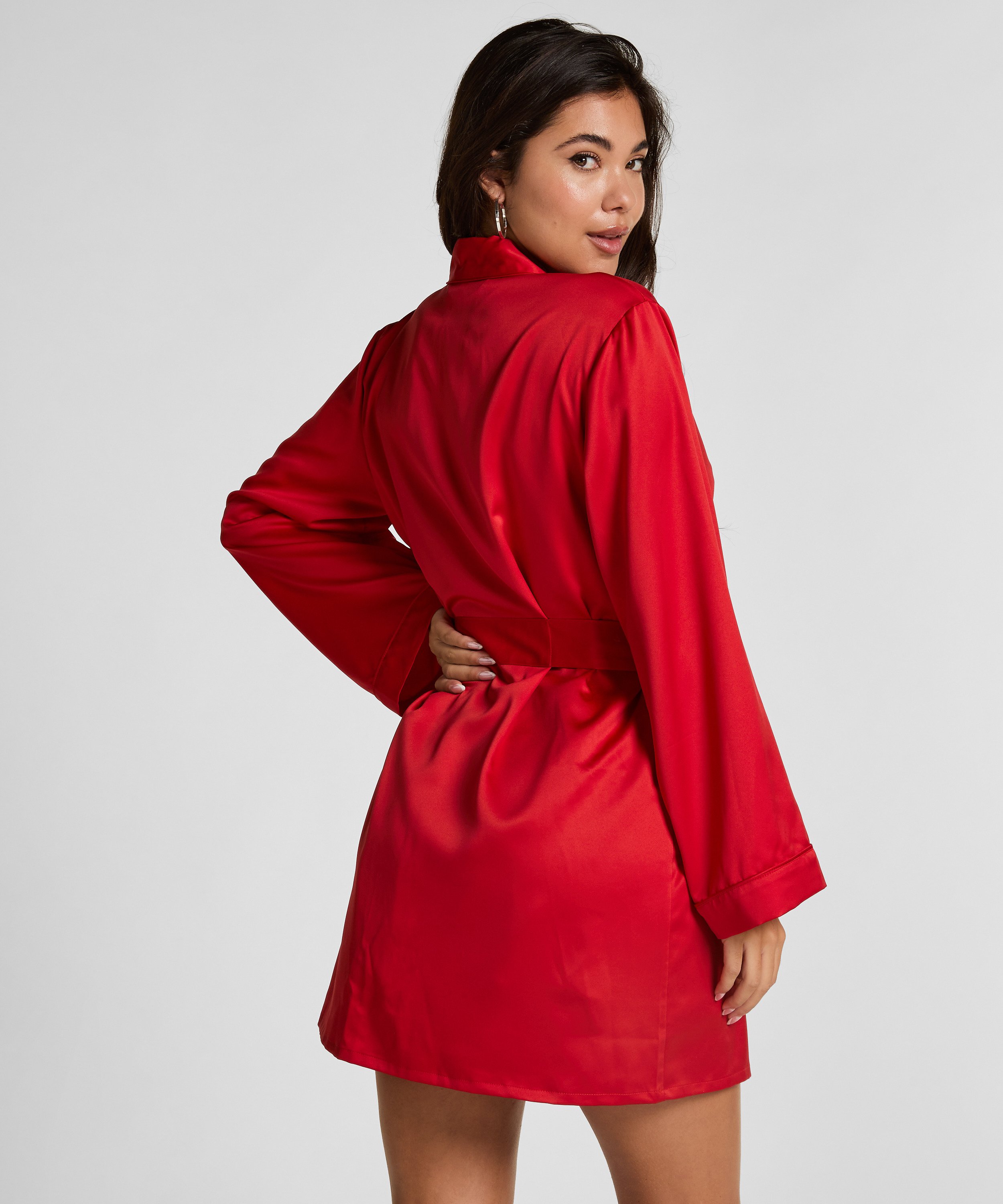 Satin kimono, Red, main