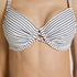 Padded Underwired Bikini Top Stripes, White