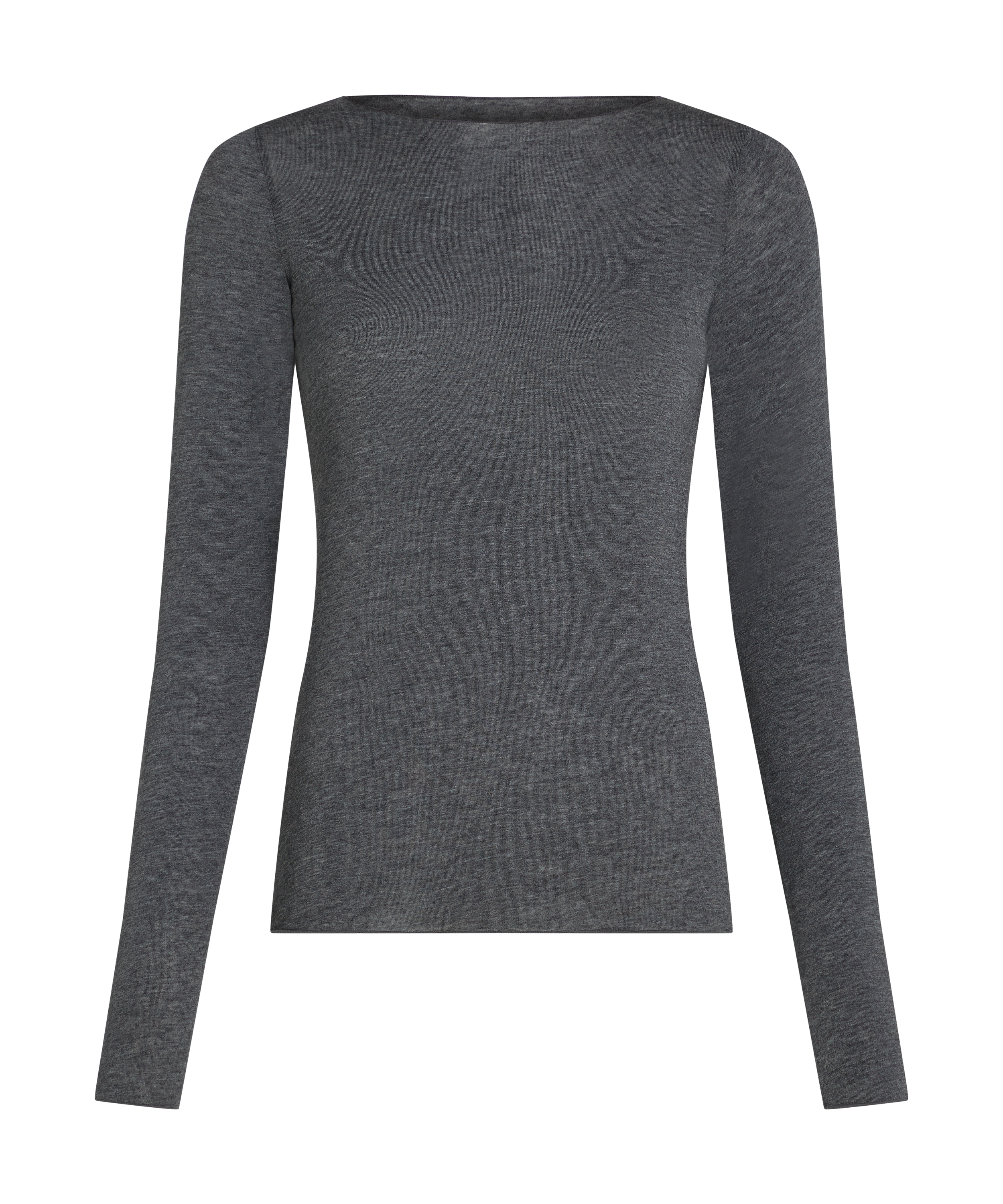 super soft Boatneck Shirt with Cashmere, Gray, main