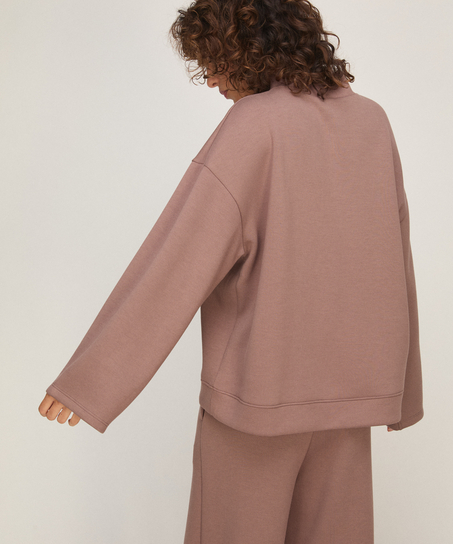 Top viscose mock neck, Brown