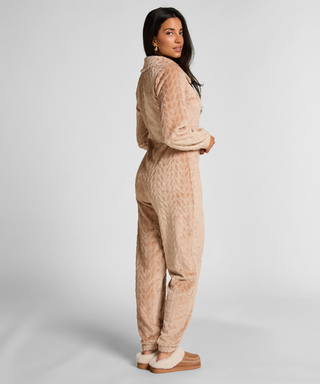 Onesie Cable Zip Up, Beige