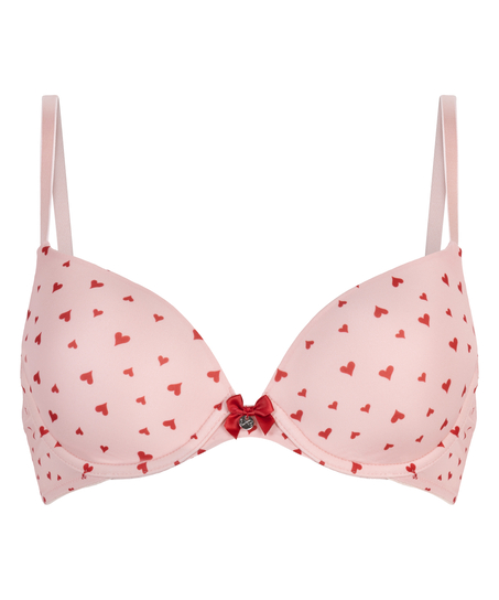 Plunge Padded Underwired Bra, Pink