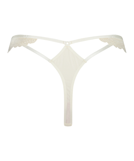 Wies High Leg Thong, White